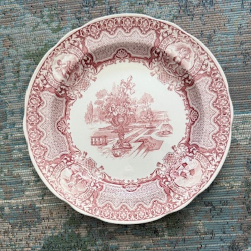 Spode Vintage Plate - Red and White